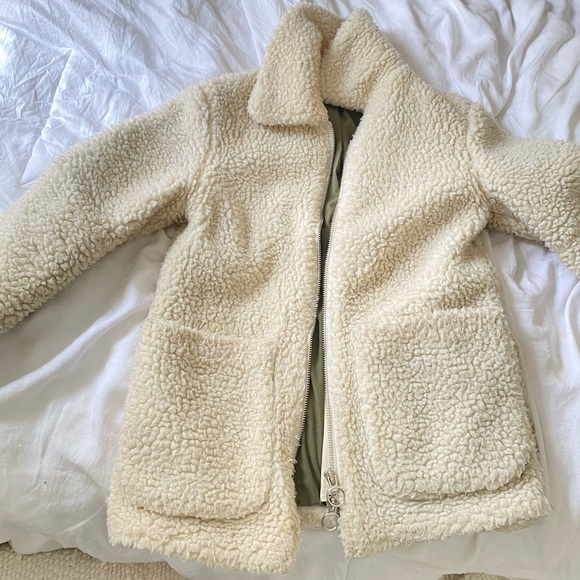 TopShop White Teddy Coat - Picture 4 of 5